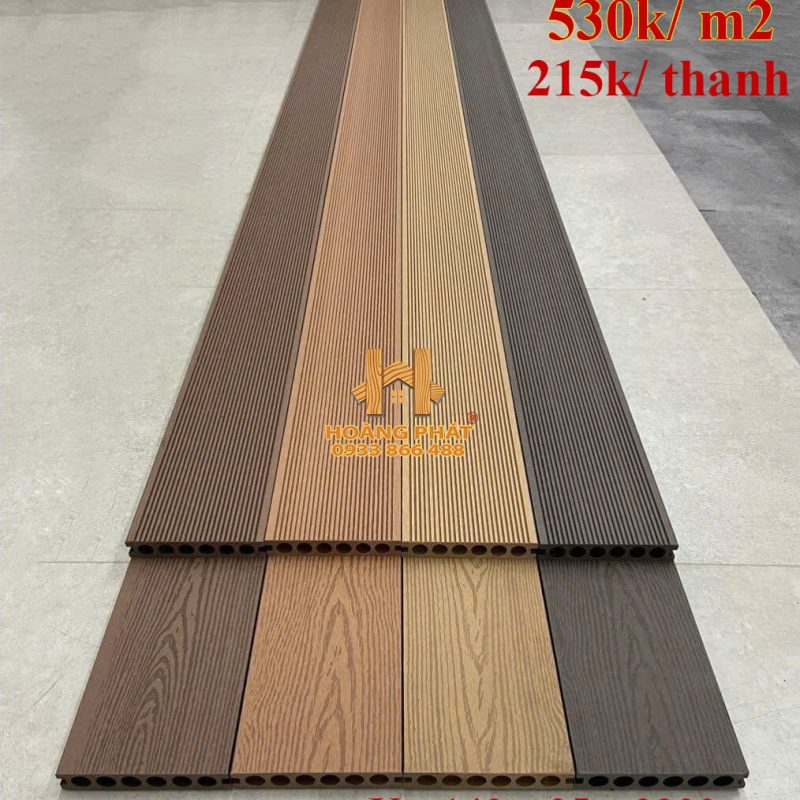 Sàn Gỗ Nhựa Ngoài Trời Lỗ Tròn 140 x 25 x 2900mm