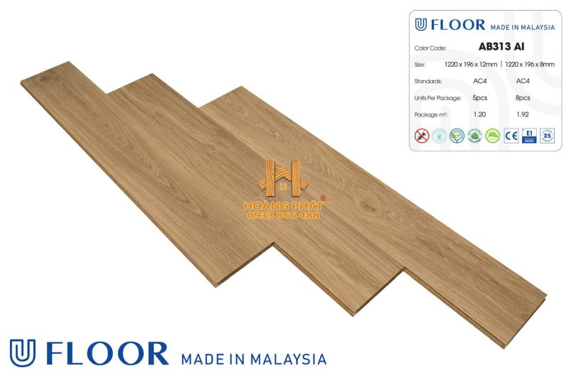 Sàn Gỗ UFloor 8mm/12mm AB313 AI