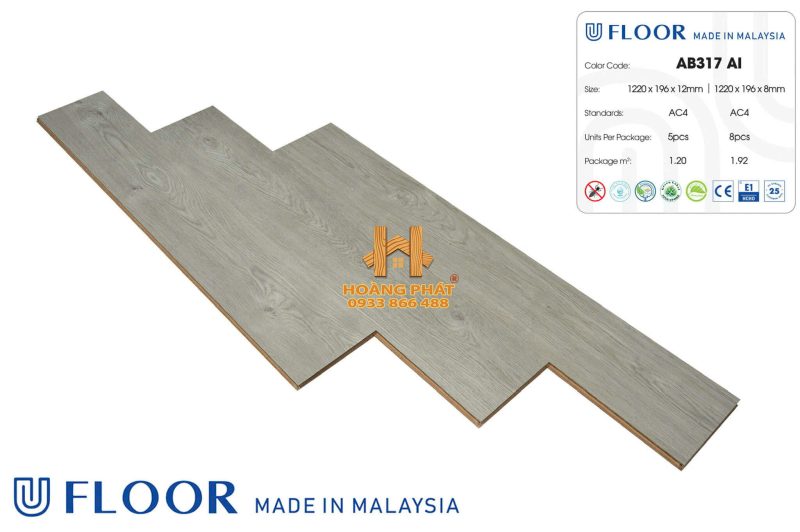 Sàn Gỗ UFloor 8mm/12mm AB317 AI