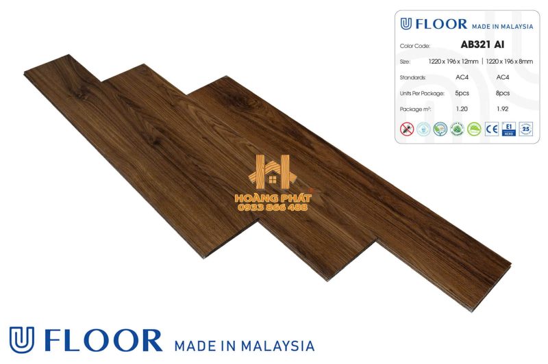 Sàn Gỗ UFloor 8mm/12mm AB321 AI