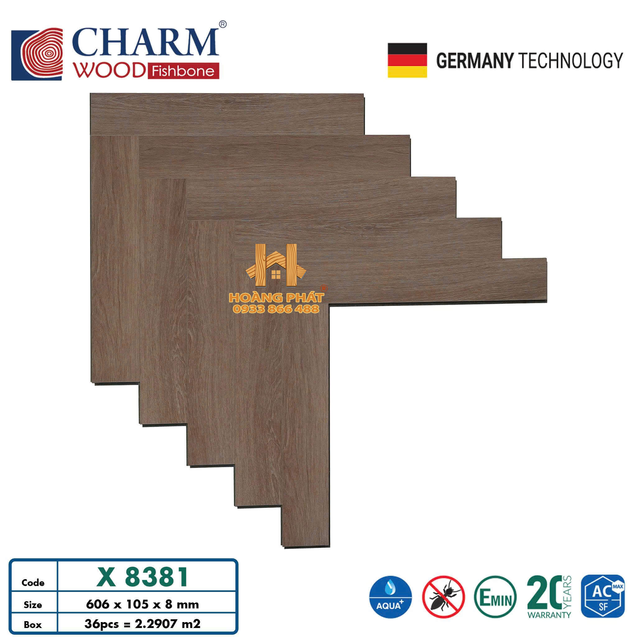 san-go-charmwood-8mm-xuong-ca-cot-xanh-x8381 Sàn Gỗ Charm Wood Xương Cá Cốt Xanh 8mm X8381