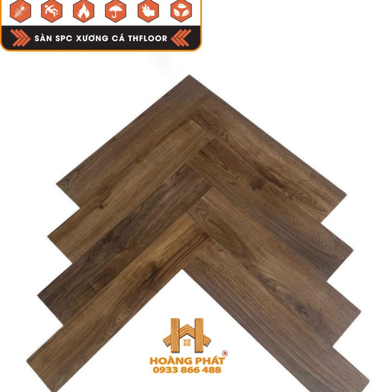 Sàn Nhựa Hèm Khóa Đế Cao Su TH Floor Xương Cá 5mm TH-XC 501