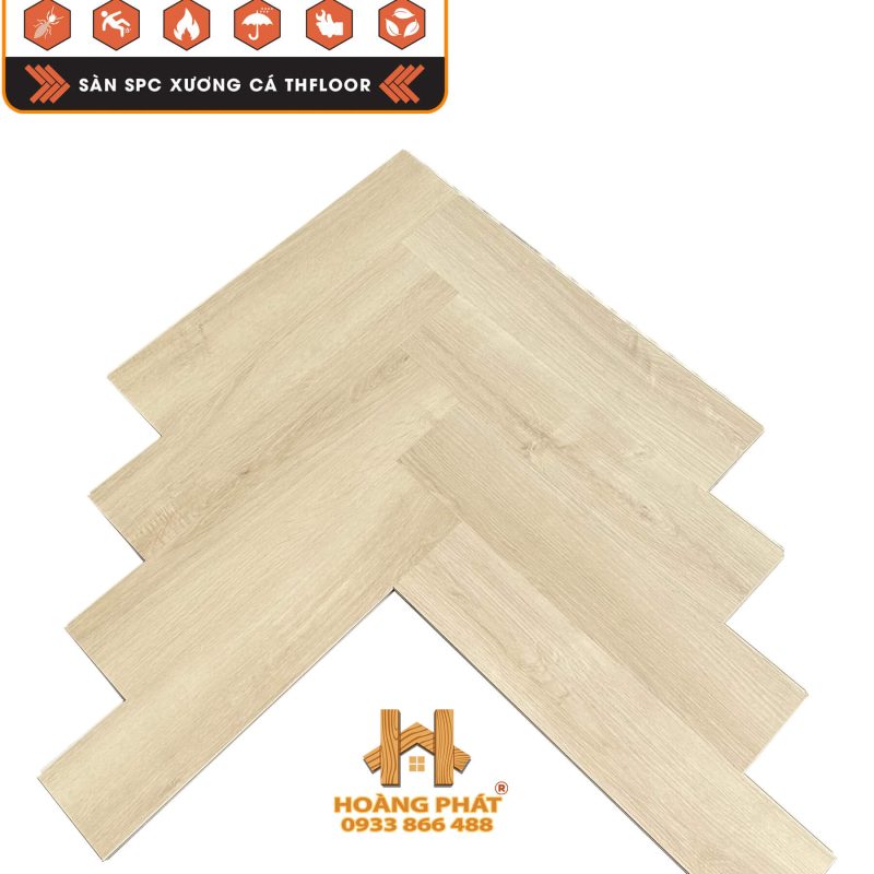 Sàn Nhựa Hèm Khóa Đế Cao Su TH Floor Xương Cá 5mm TH-XC 502