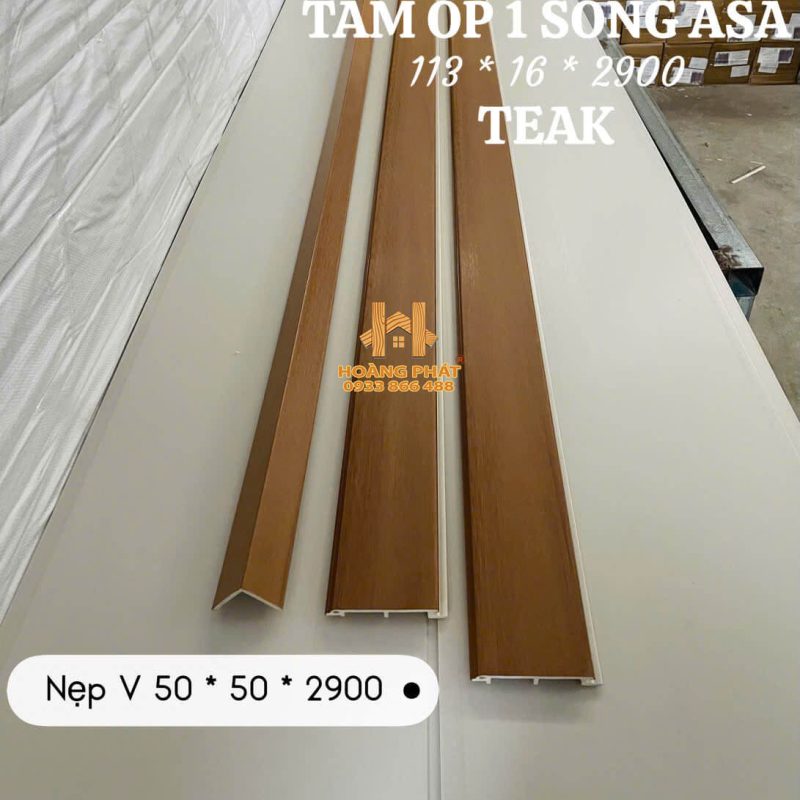 Tấm Ốp Lam 1 Sóng Gỗ Nhựa Asa - Teak