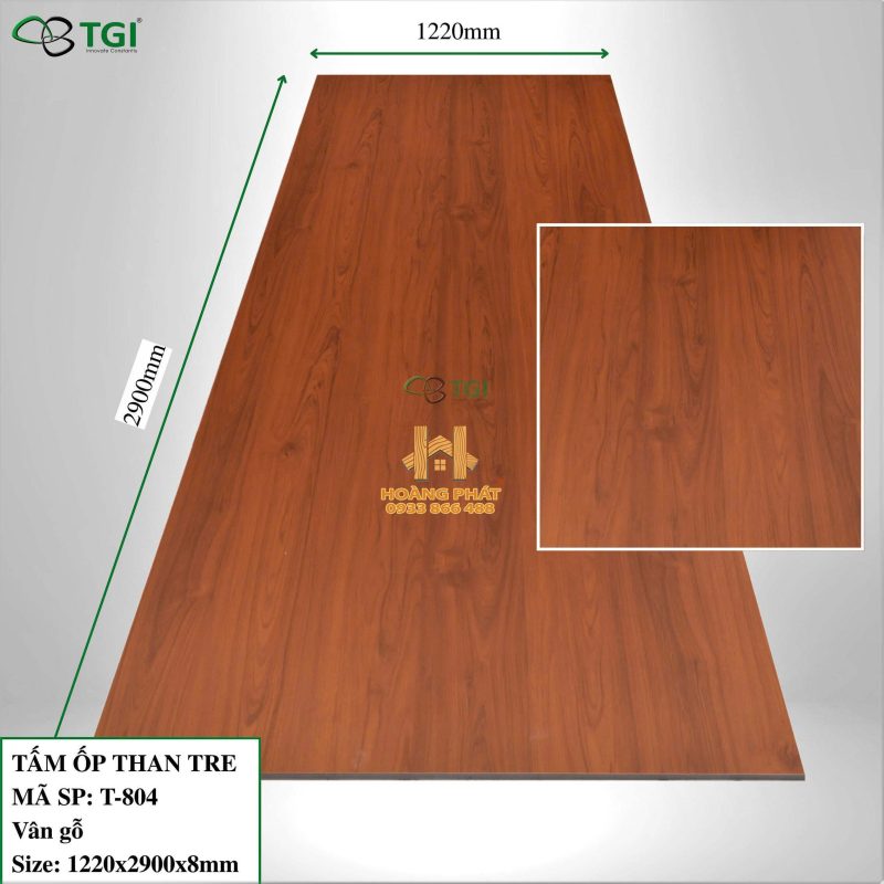 Tấm Ốp Than Tre TGI Vân Gỗ T-804