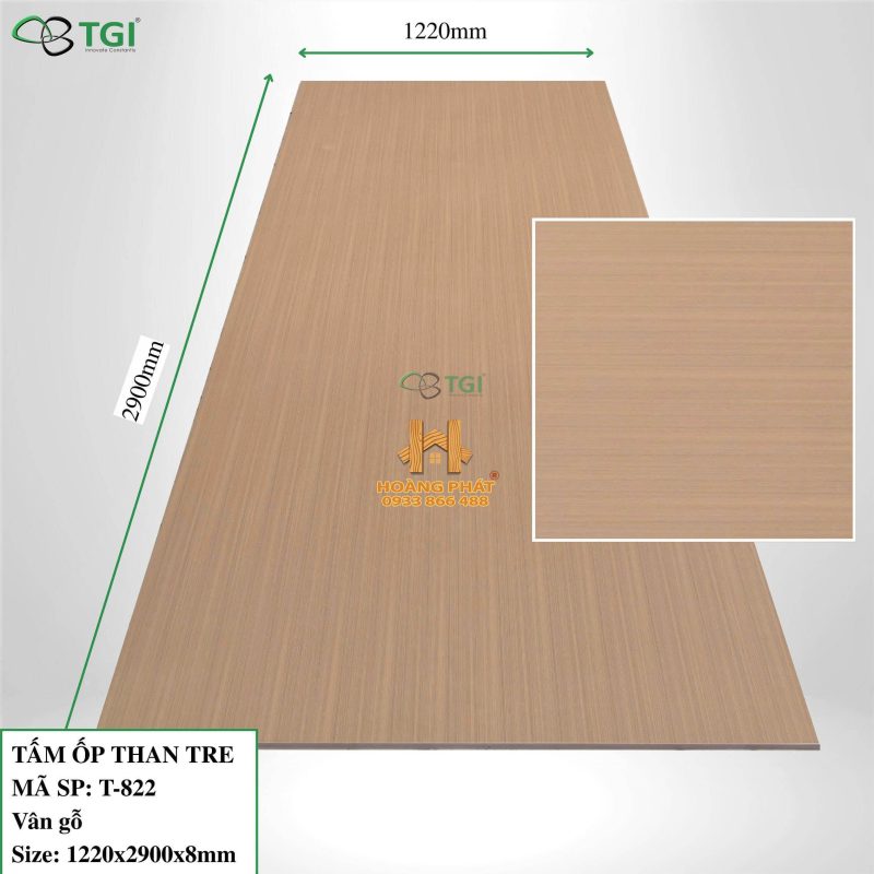 Tấm Ốp Than Tre TGI Vân Gỗ T-822