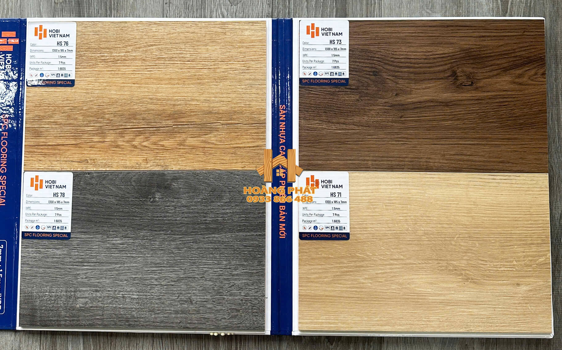 Sàn Nhựa Hobi Viet Nam 7mm (+1.5mm ixpe) HS 76 2 BST mã màu sàn nhựa Hobi Viet Nam