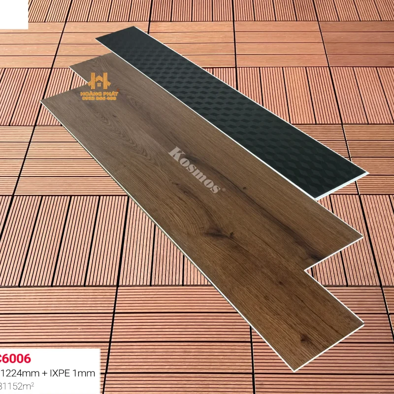 Sàn Nhựa Hèm Khóa Kosmos 5mm Đế Cao Su SPC6006