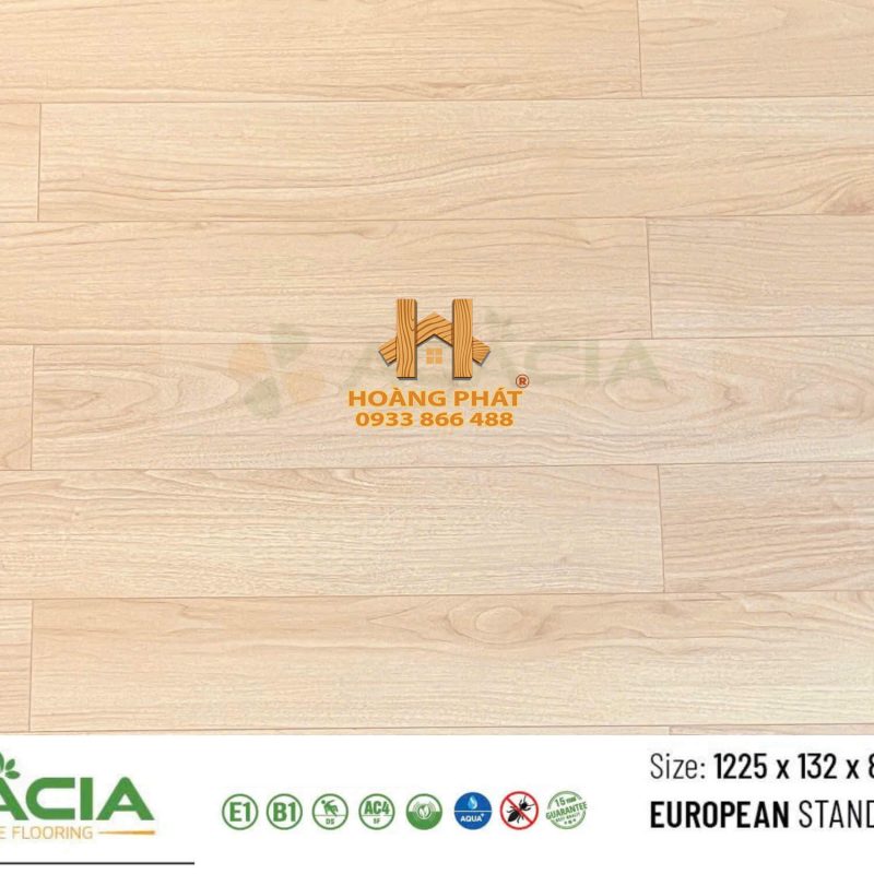 Sàn Gỗ Acacia 8mm Cốt Đen A204