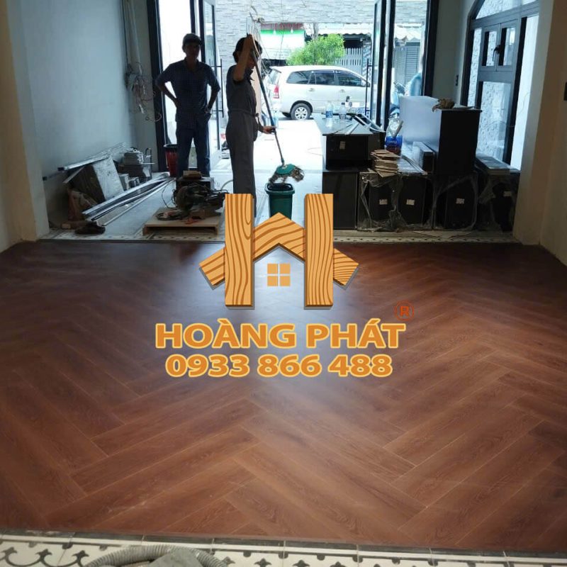 Hình ảnh thực tế dự án sử dụng sàn đá thạch anh Kobler K30 xương cá