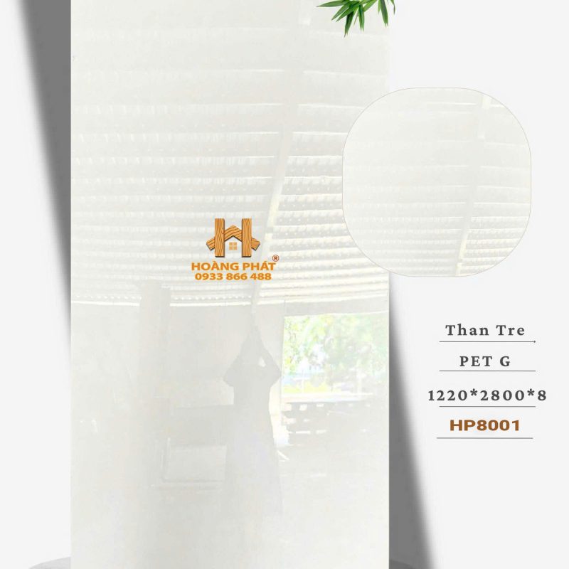Tấm Ốp Than Tre Pet Bóng Đơn Sắc HP8001