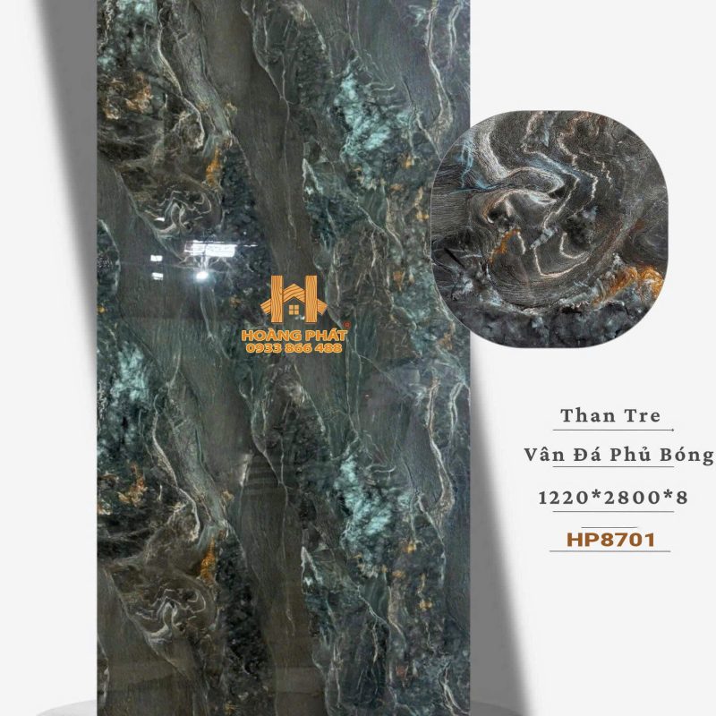 Tấm Ốp Than Tre Vân Đá Phủ Bóng HP8701
