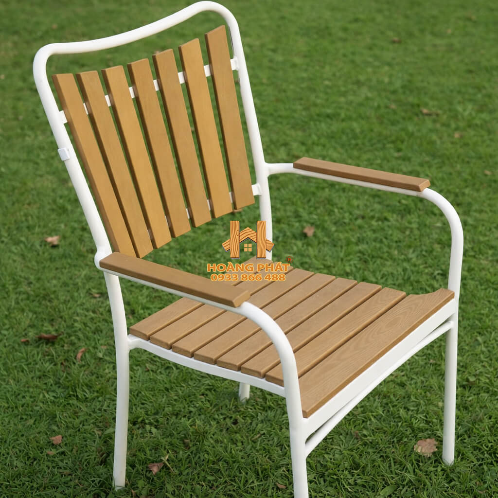 Bộ bàn ghê Composite hình tròn phù hợp cho không gian sân vươn, nhà hàng , cafe hp946 (2) Bộ Bàn Tròn & 6 Ghế Sân Vườn Sang Trọng HP946