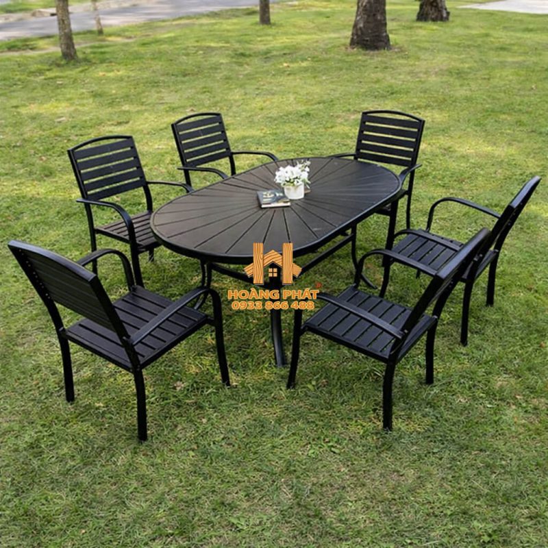 Bộ Bàn Ghế Composite Cánh Sen Sân Vườn HP936
