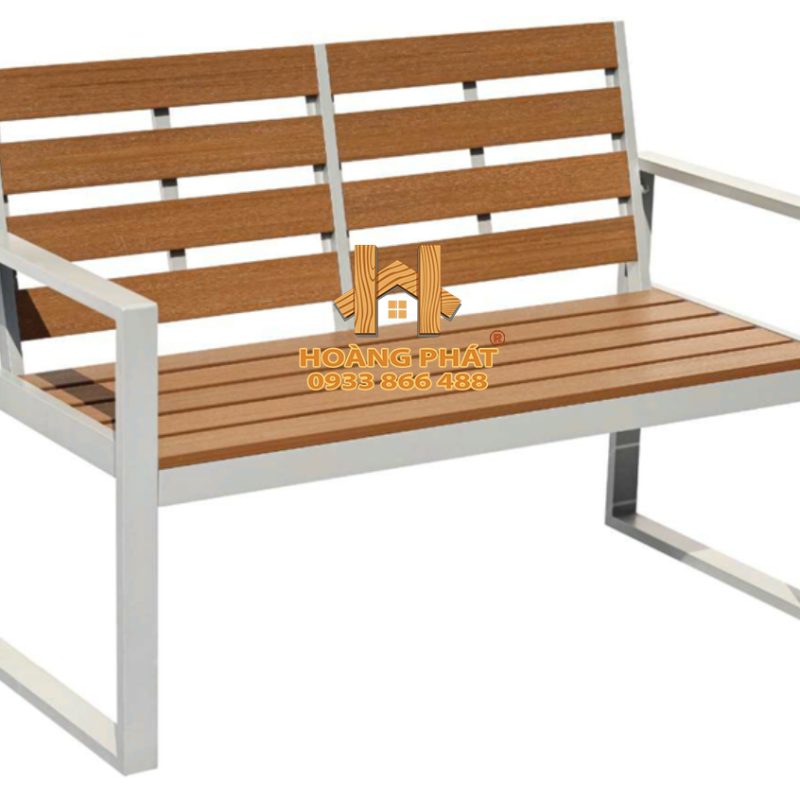 Ghế Đôi Gỗ Nhựa Kết Hợp Khung Nhôm Sơn Tĩnh Điện HP990