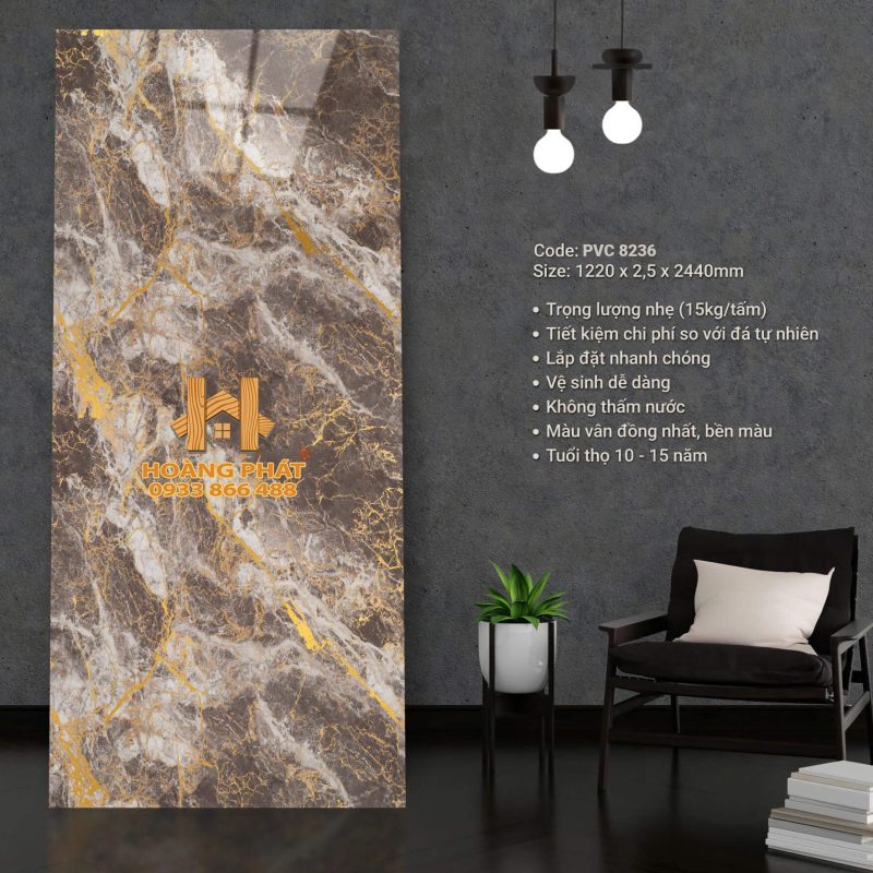 Tấm Ốp PVC Vân Đá Chất Lượng PVC 8236