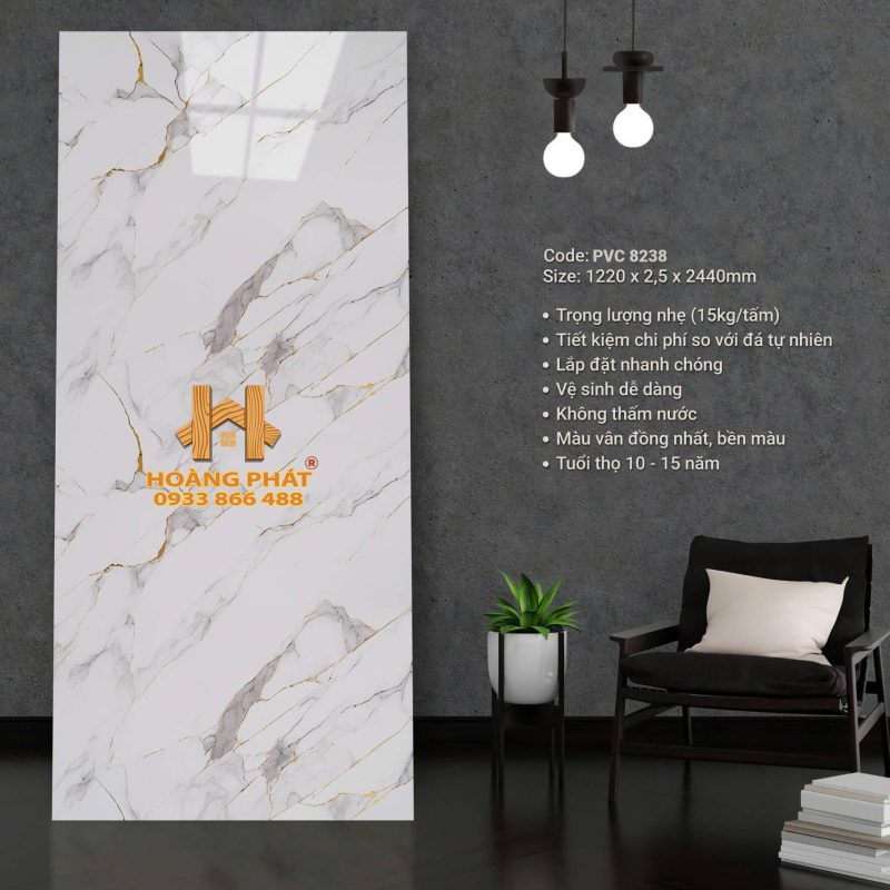 Tấm Ốp PVC Vân Đá Chất Lượng PVC 8238
