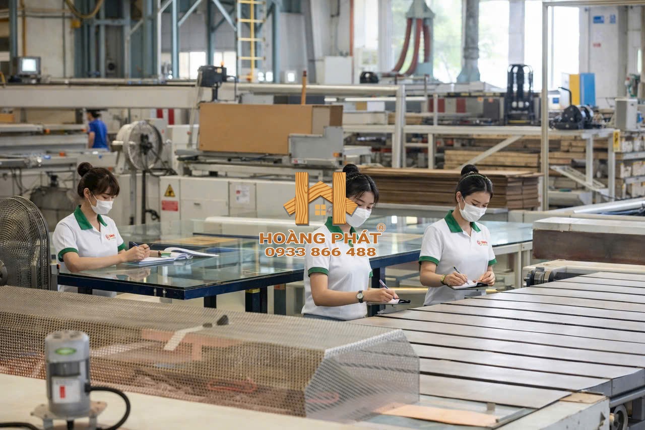 Nhà máy sản xuất sàn nhựa hèm khóa đế cao su, chuyên xuất hàng sang Mỹ