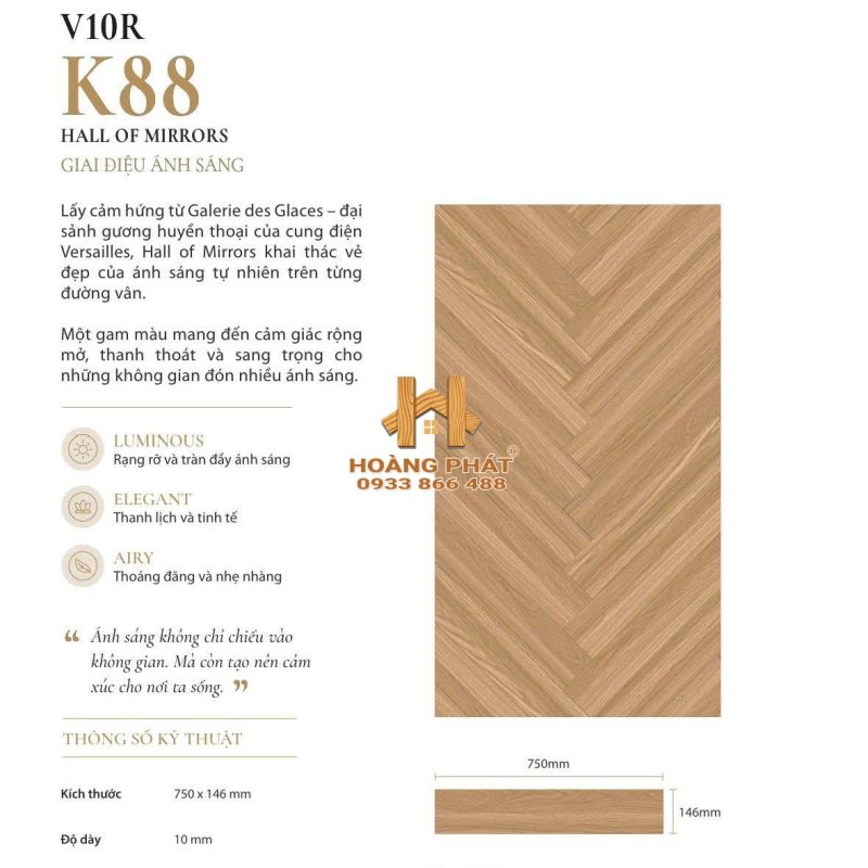 Sàn Đá Thạch Anh Kobler Xương Cá V10R K88