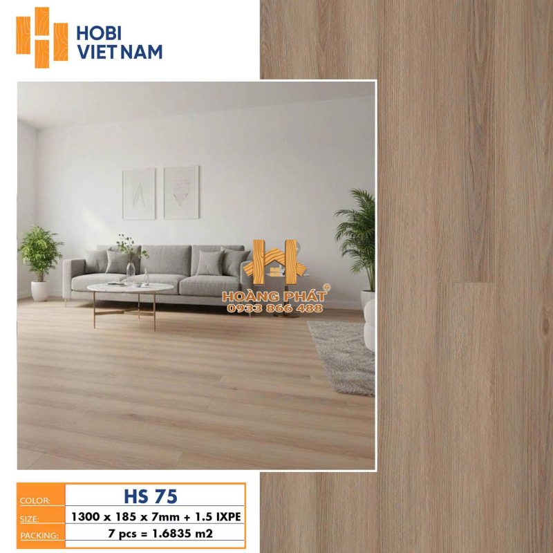 sàn nhựa hobi việt nam đế cao su hs75