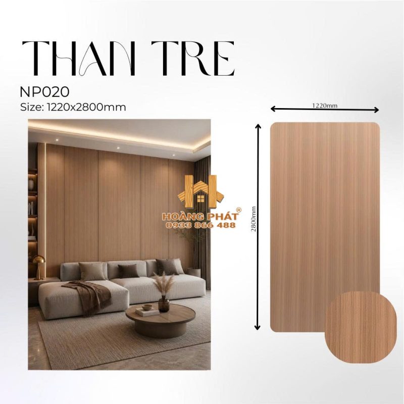 Tấm Ốp Than Tre Vân Gỗ Nhung HP820