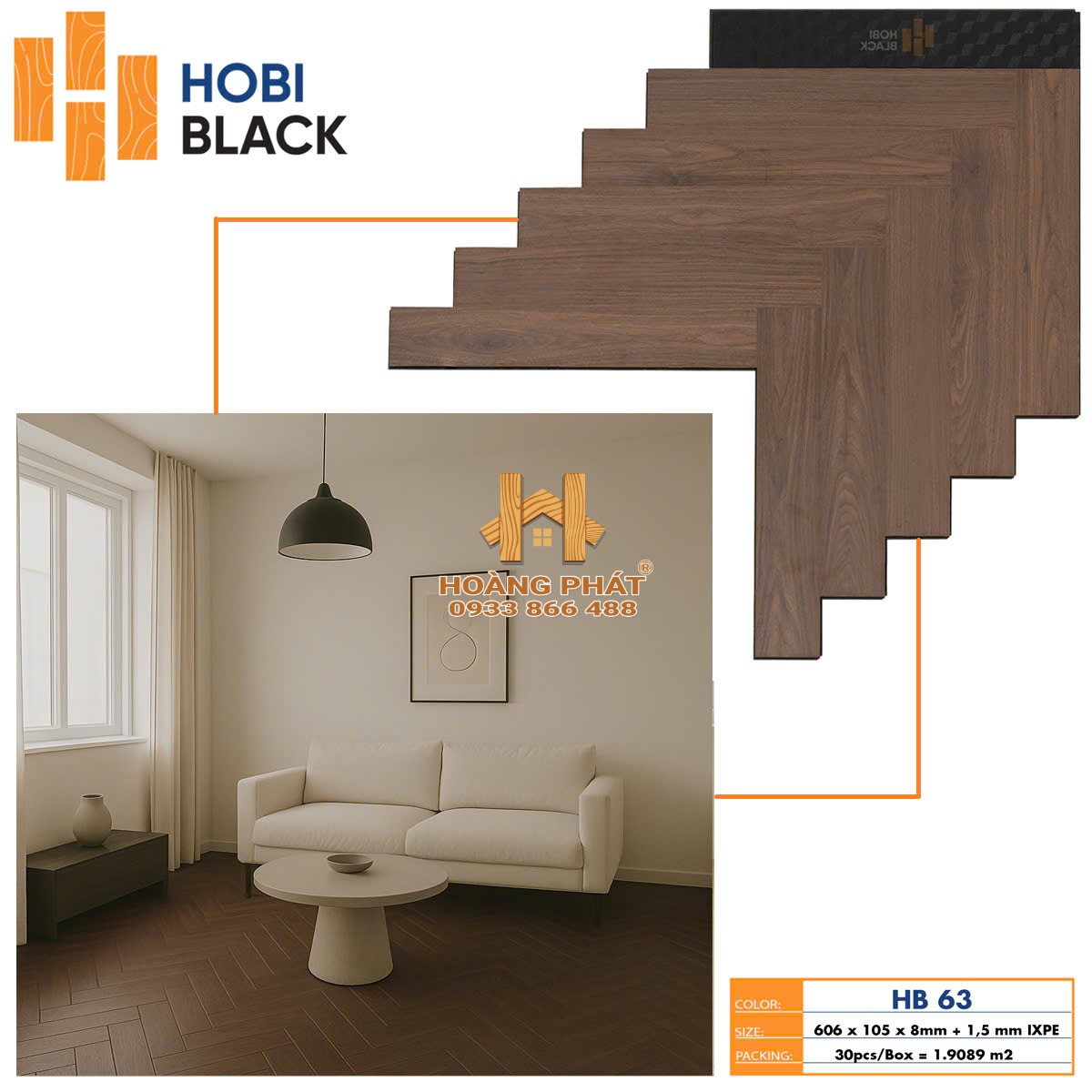 anh-san-go-hobi-black-xuong-ca-hb63-3 Sàn Gỗ Hobi Black 8mm Đế Cao Su Xương Cá HB63