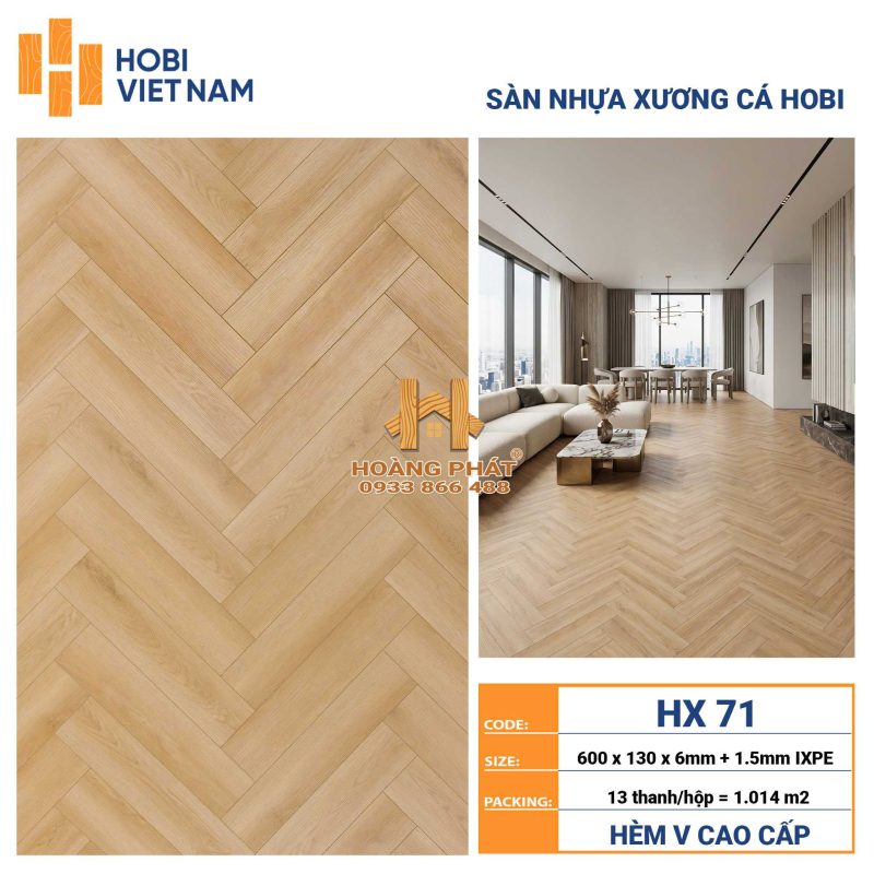 Sàn Nhựa Hobi Việt Nam 7.5mm Xương Cá HX71