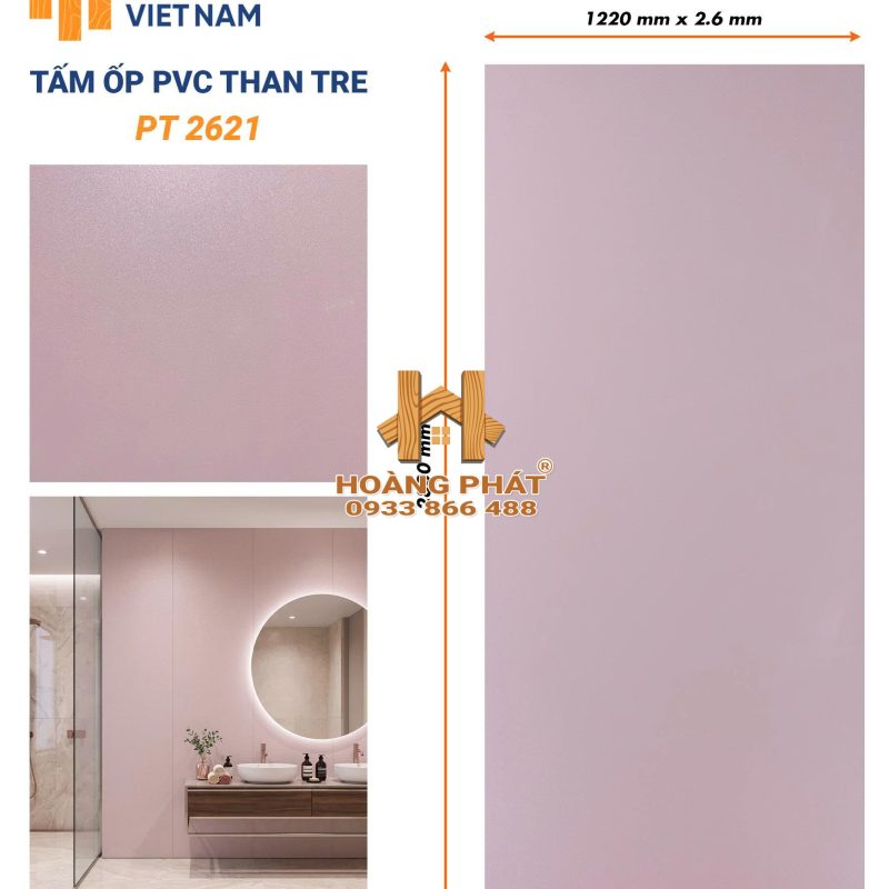 Tấm Ốp Than Tre Cốt Nhựa PVC Dày 2.6mm PT2620