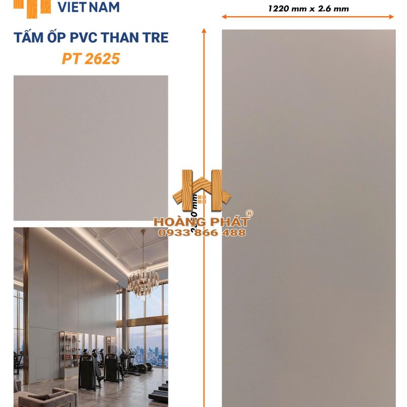 Tấm Ốp Than Tre Cốt Nhựa PVC Dày 2.6mm PT2625