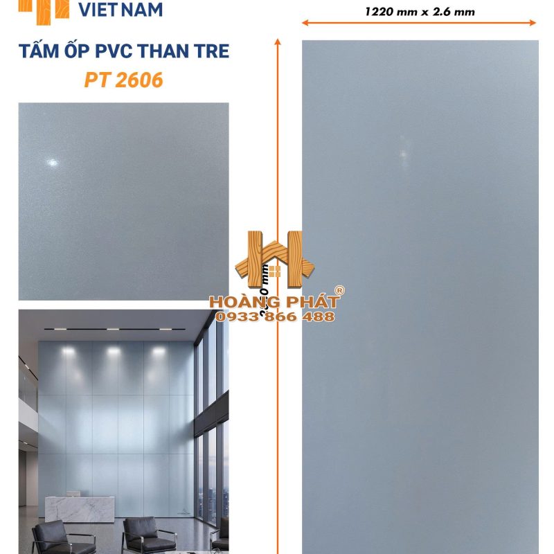 Tấm Ốp Than Tre Cốt Nhựa PVC Dày 2.6mm PT2606