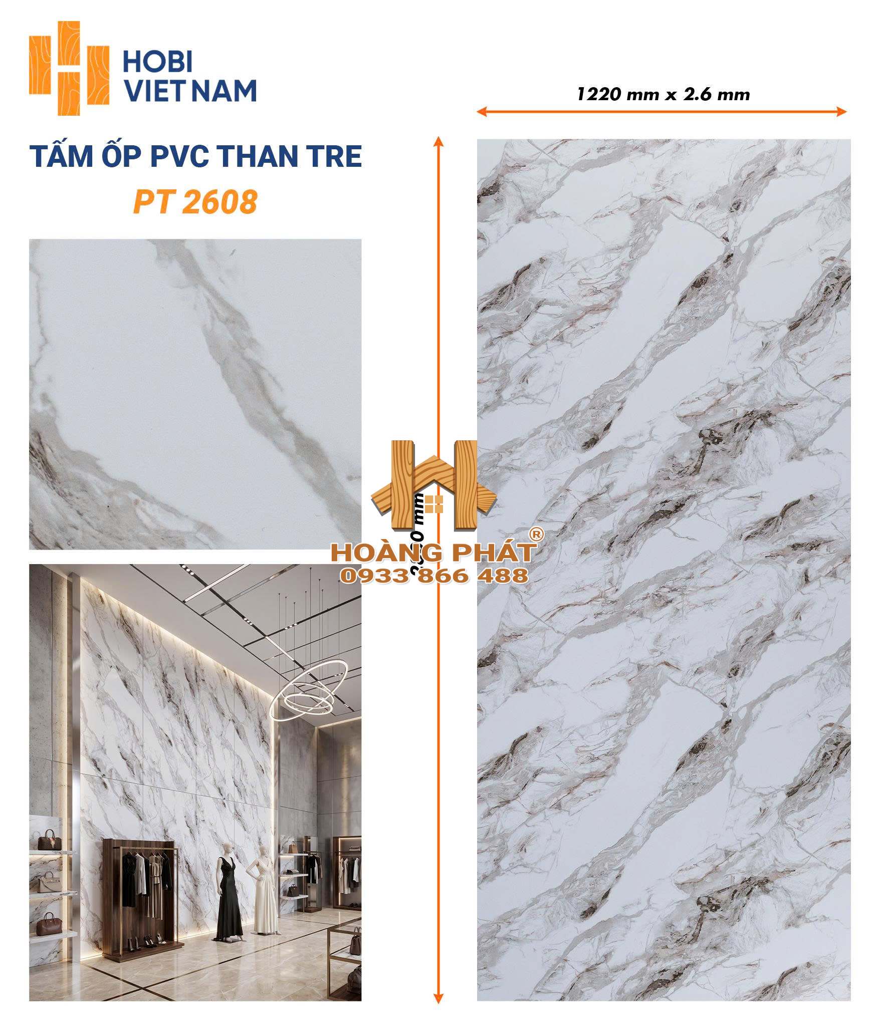 tam-op-than-tre-van-da-pt2608 Tấm Ốp Than Tre Cốt Nhựa PVC Dày 2.6mm PT2608