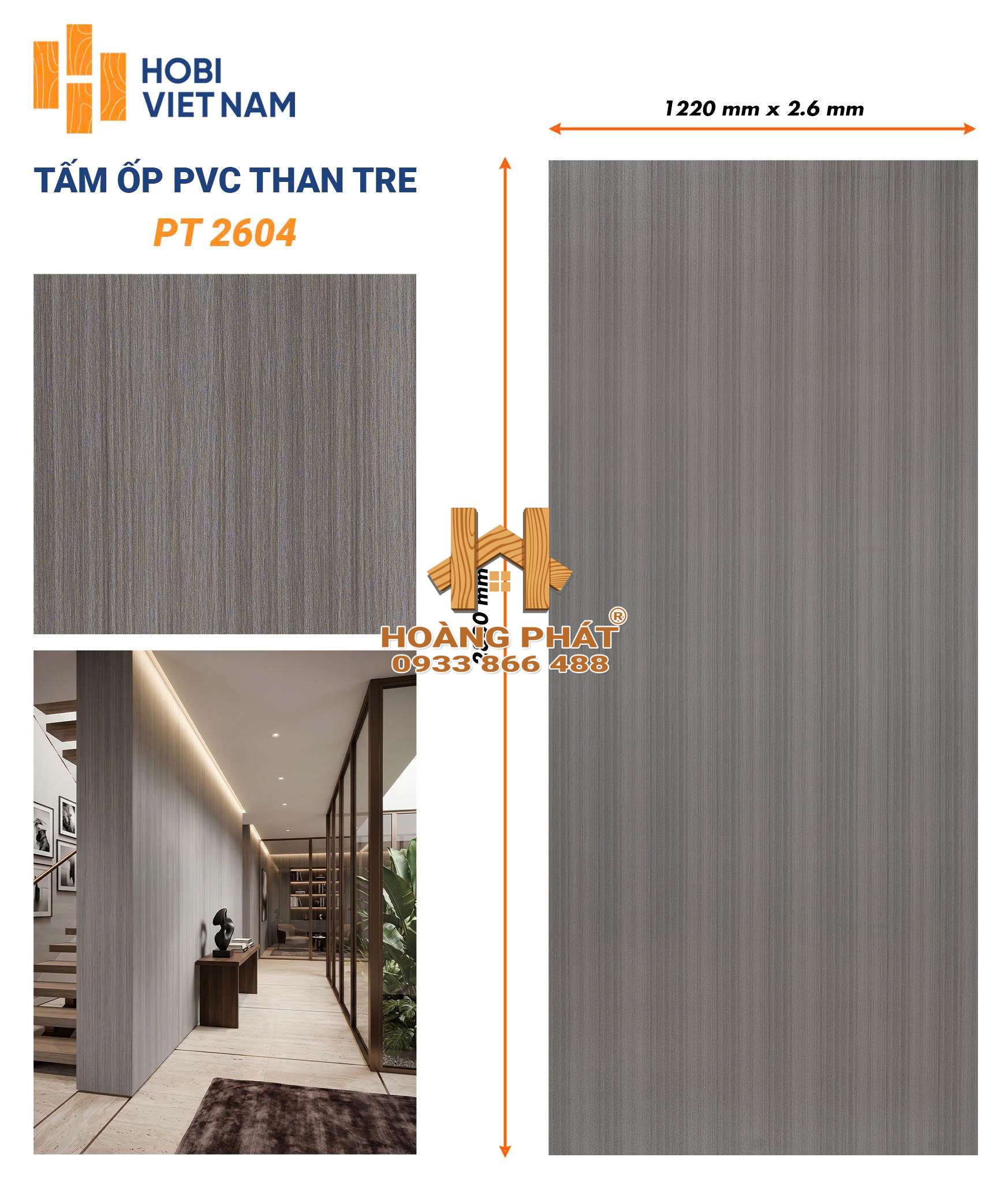 tam-op-than-tre-van-go-pt2604 Tấm Ốp Than Tre Cốt Nhựa PVC Dày 2.6mm PT2604