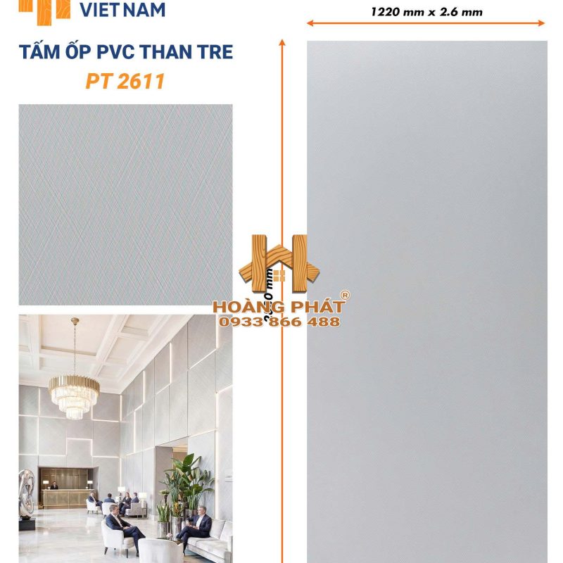 Tấm Ốp Than Tre Cốt Nhựa PVC Dày 2.6mm PT2611