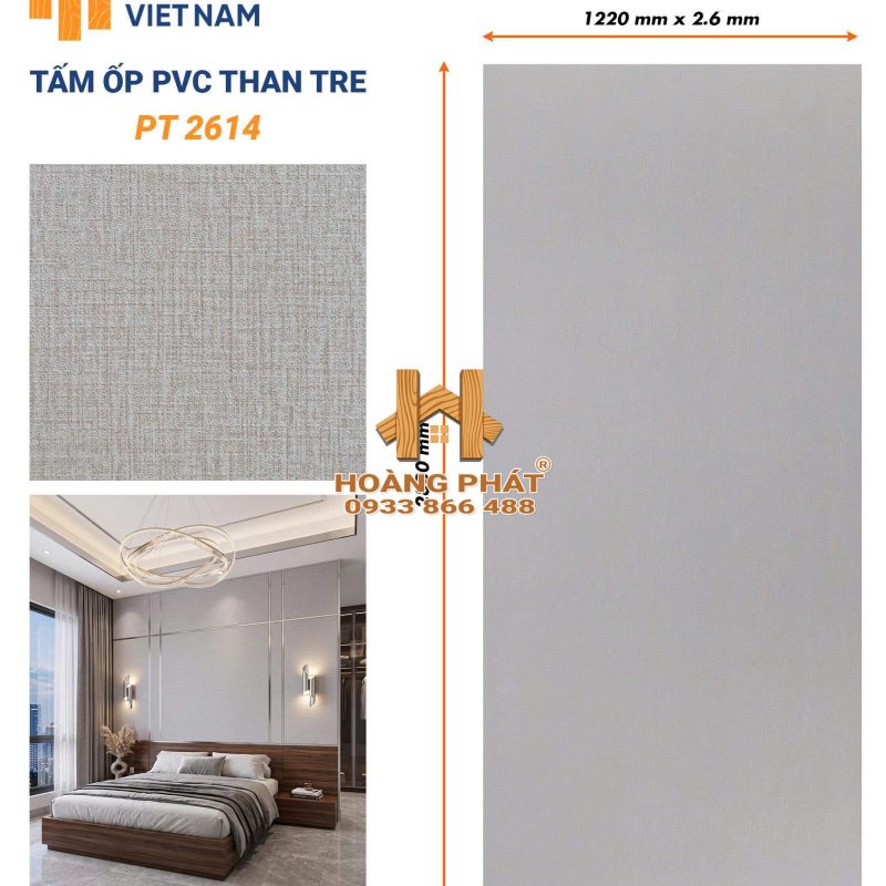 Tấm Ốp Than Tre Cốt Nhựa PVC Dày 2.6mm PT2614