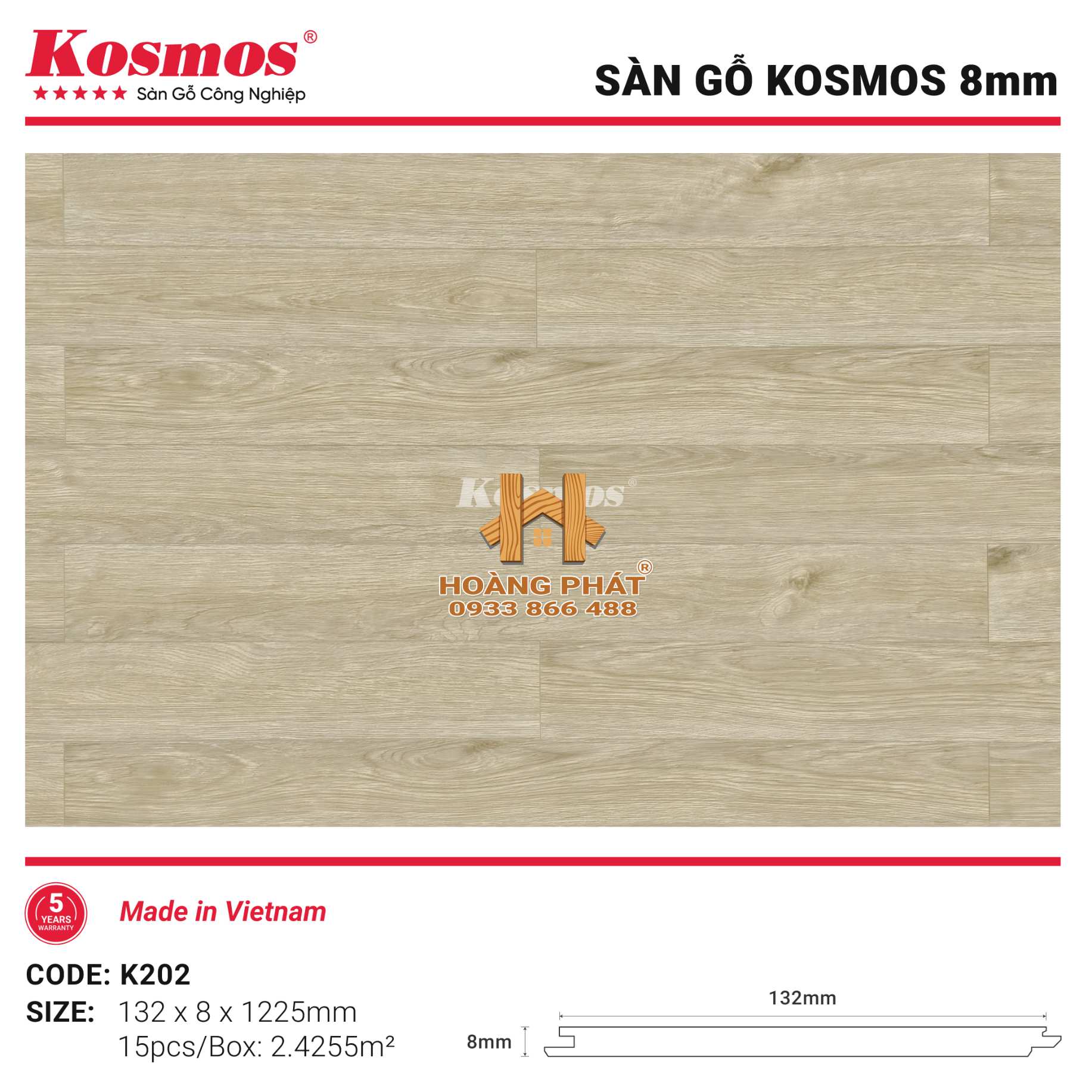 san-go-kosmos-k202 Sàn Gỗ Kosmos Bản Nhỏ K202