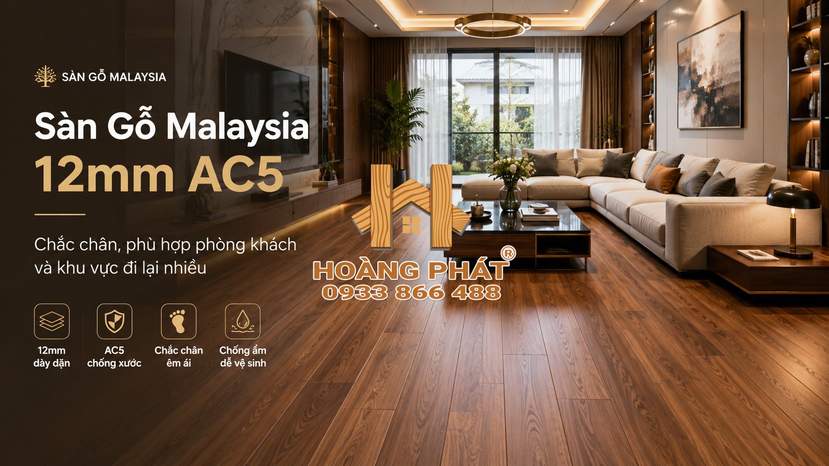 Ảnh minh họa sàn gỗ Malaysia 12mm