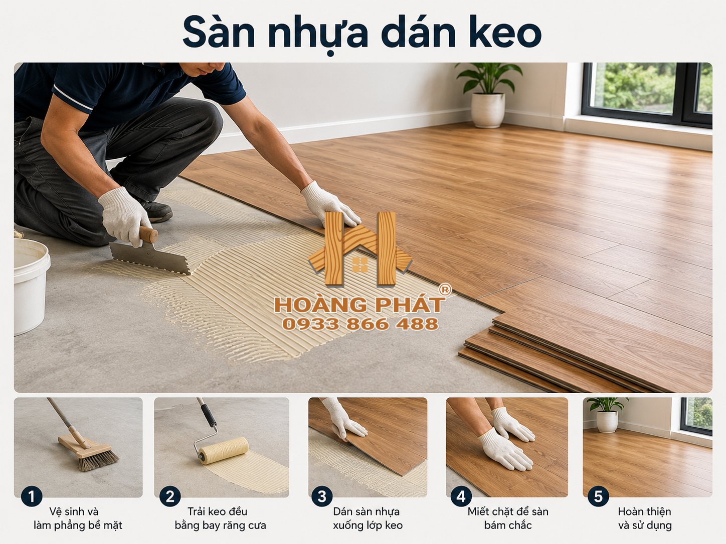 Ảnh minh họa sàn nhựa dán keo