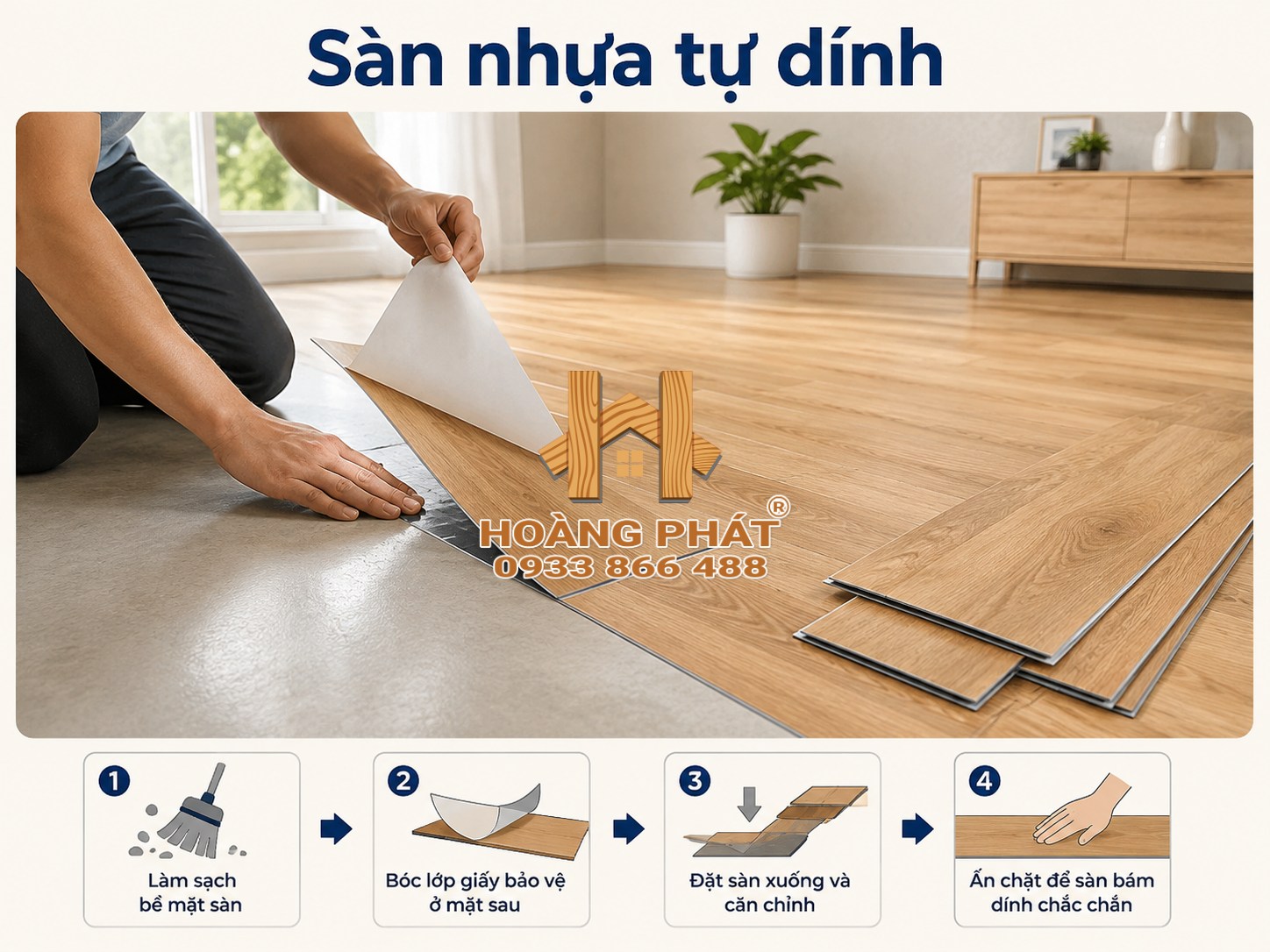 Ảnh minh họa sàn nhựa tự dính