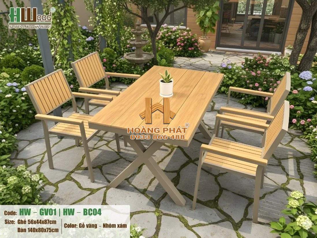 Bộ Bàn Chân Chữ X Và 4 Ghế Gỗ Nhựa Hwood HW-BC04 1 Bộ Bàn Chân Chữ X Và 4 Ghế Gỗ Nhựa Hwood HW-BC04 - ảnh minh họa từ Hwood