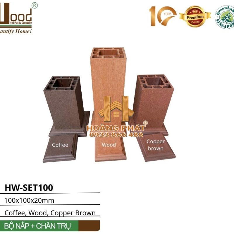 Bộ Nắp Và Chân Trụ Gỗ Nhựa Hwood HW-SET100 – tổng hợp mẫu