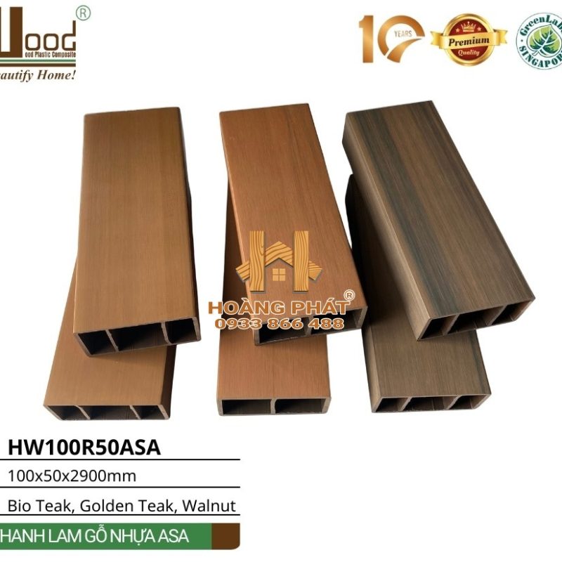 Thanh Lam Gỗ Nhựa Ngoài Trời Hwood HW100R50ASA – tổng hợp mẫu