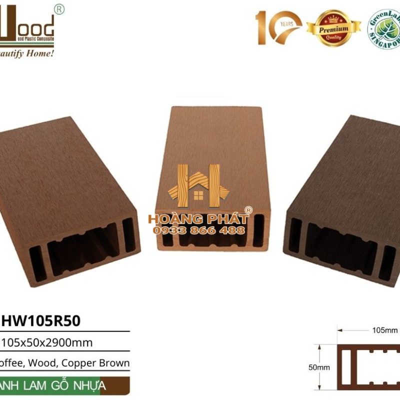 Thanh Lam Gỗ Nhựa Ngoài Trời Hwood HW105R50 – tổng hợp mẫu
