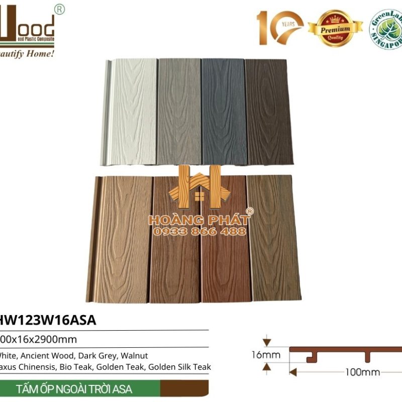 Tấm Ốp Tường Ngoài Trời ASA Hwood HW123W16ASA – tổng hợp mẫu