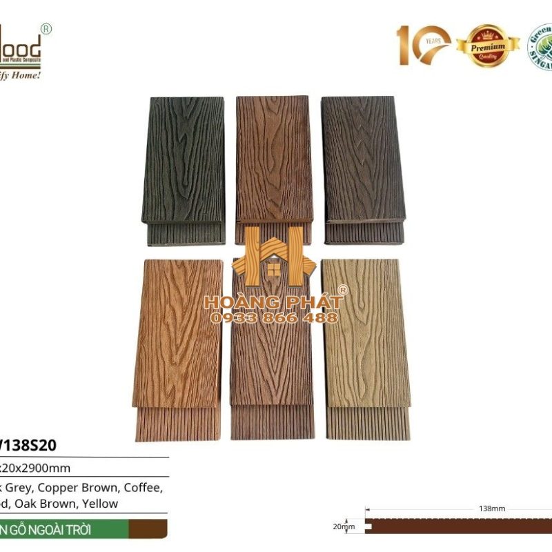 Sàn Gỗ Nhựa Ngoài Trời Hwood HW138S20 – tổng hợp mẫu