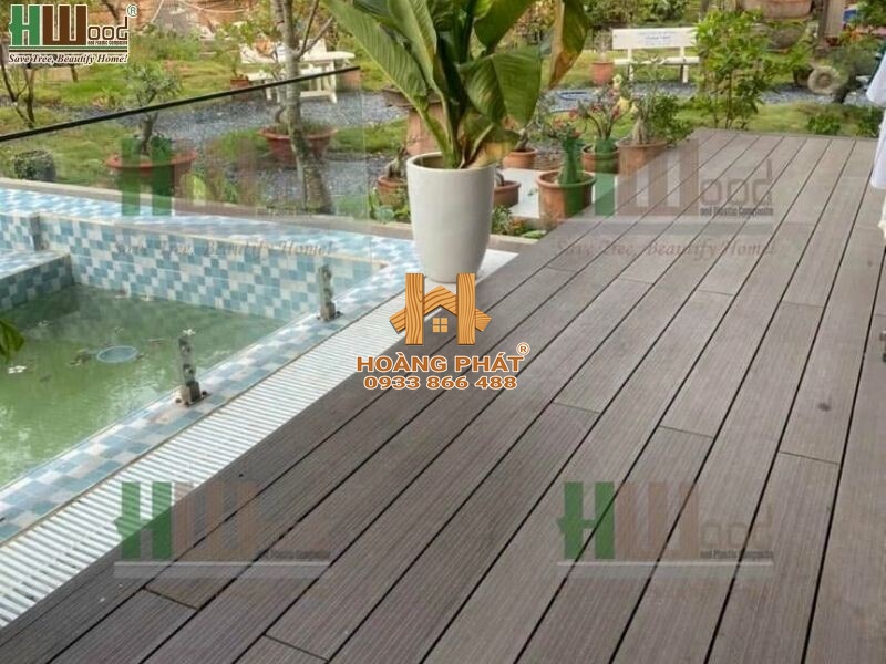 Sàn Gỗ Nhựa Ngoài Trời Hwood HW145Z25 2 Tham khảo ứng dụng ngoại thất với Hwood HW145Z25