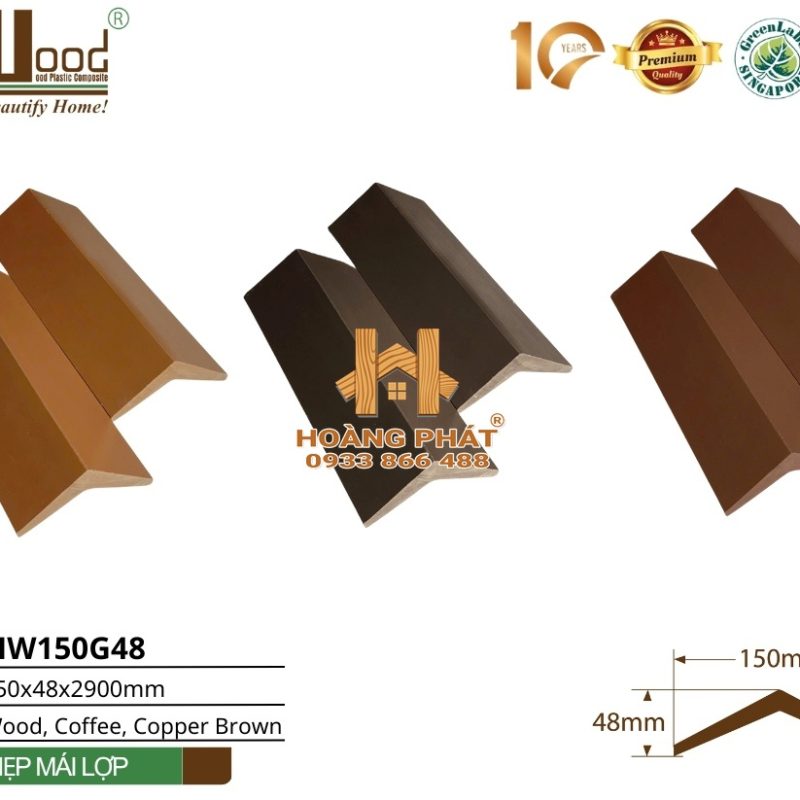 Nẹp Mái Lợp Gỗ Nhựa Hwood HW150G48 – tổng hợp mẫu