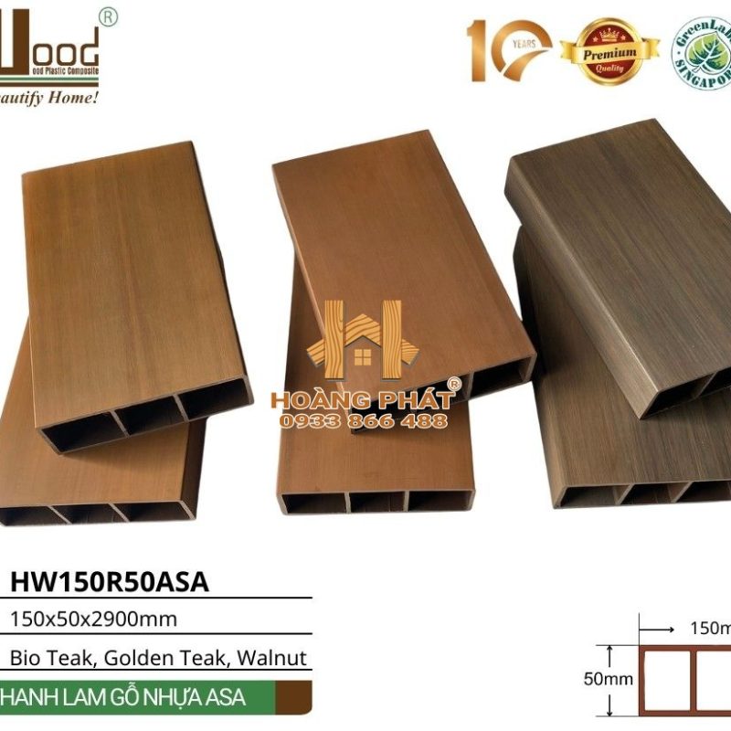 Thanh Lam Gỗ Nhựa Ngoài Trời Hwood HW150R50ASA – tổng hợp mẫu