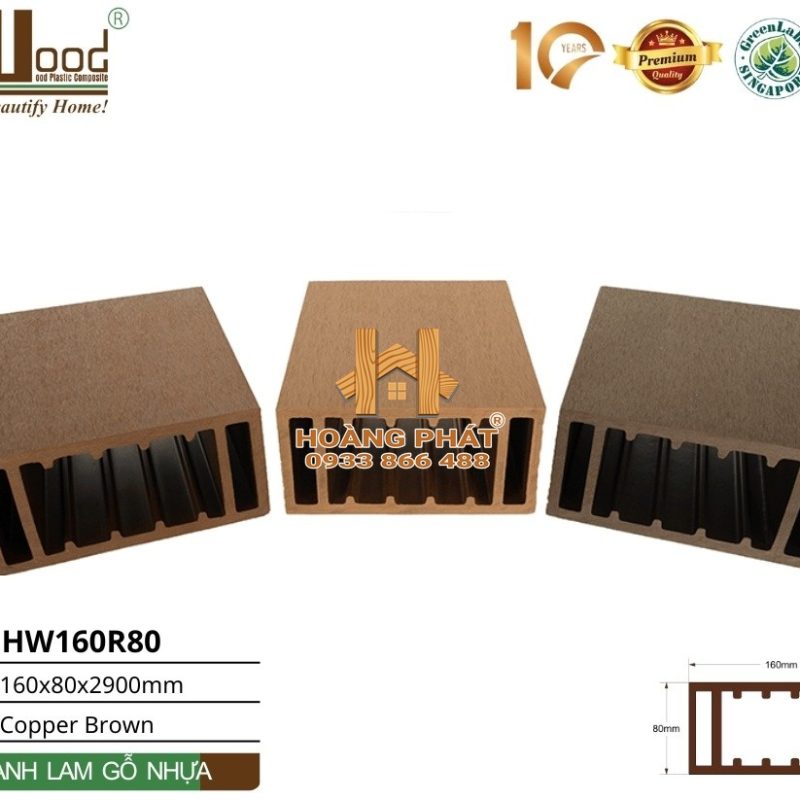 Thanh Lam Gỗ Nhựa Ngoài Trời Hwood HW160R80 – tổng hợp mẫu