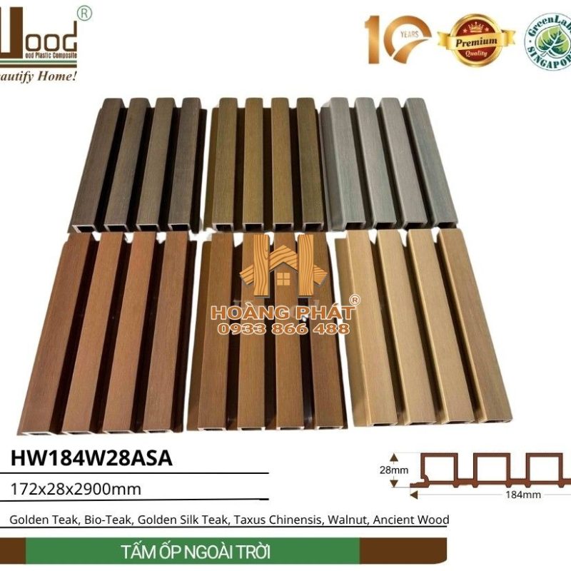 Tấm Ốp Tường Ngoài Trời ASA Hwood HW184W28ASA – tổng hợp mẫu