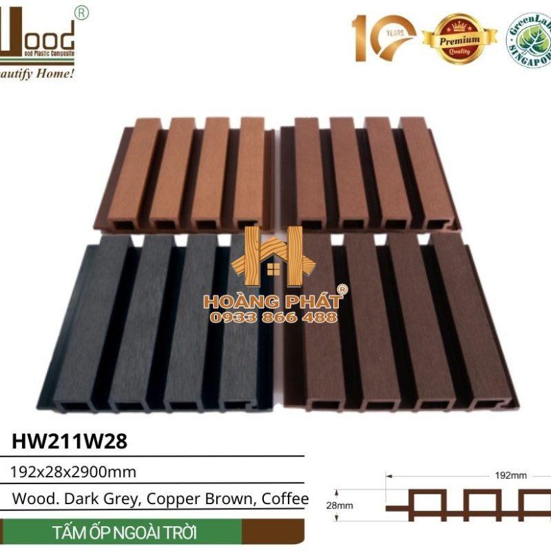 Tấm Ốp Tường Ngoài Trời Hwood HW211W28 – tổng hợp mẫu